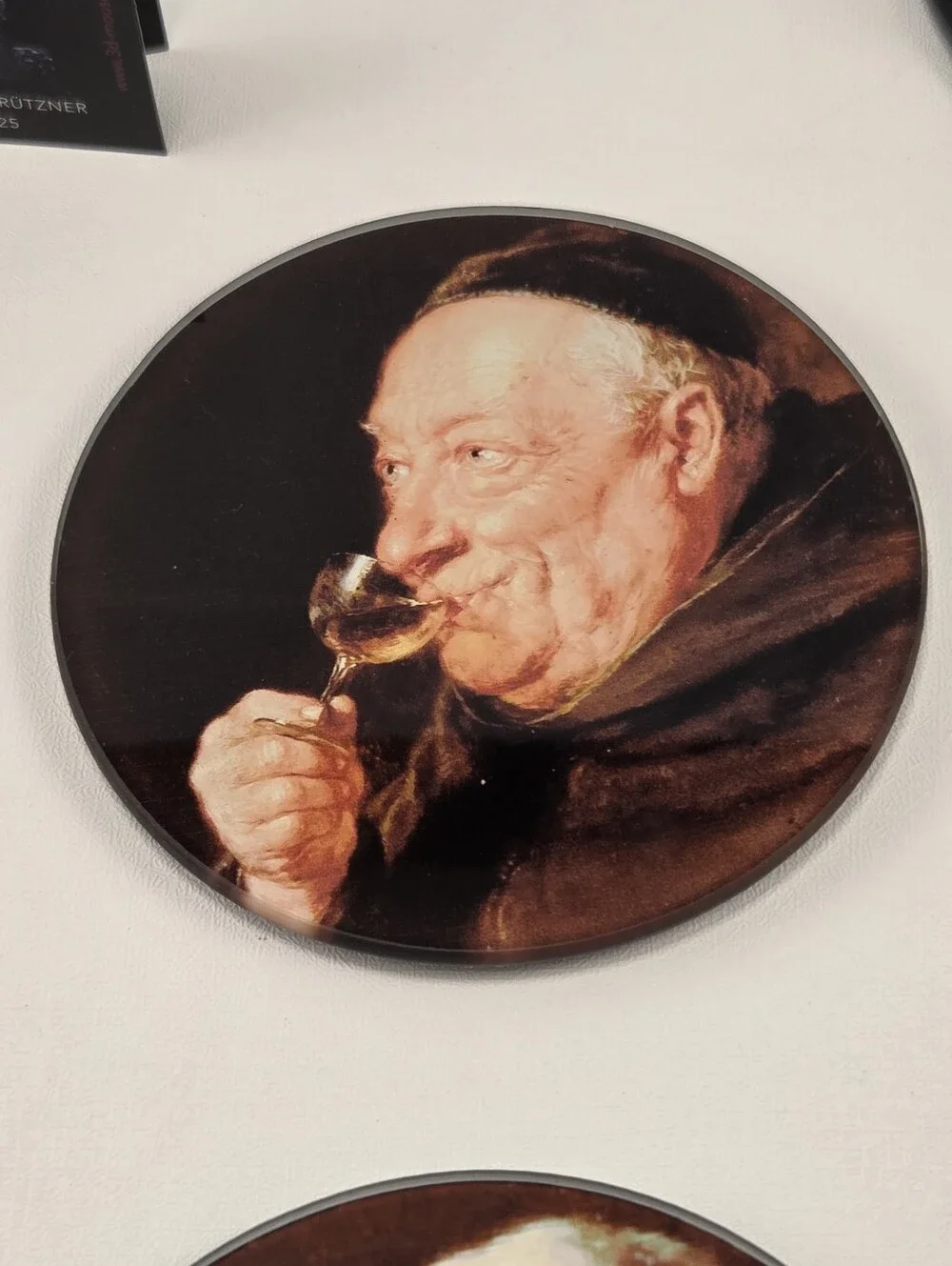 Parastone Mouseion Eduard von Grützner Priests Drinking Glass Coaster Set, IOB